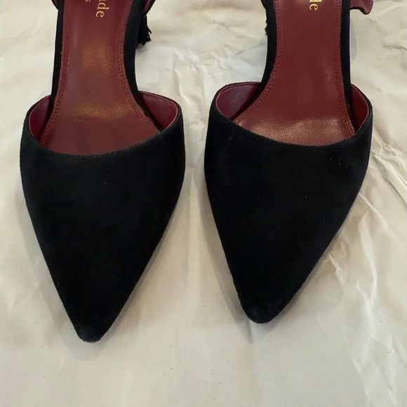 Kate Spade Voila Tassle Black Suede Women's Heels - Picture 8 of 11